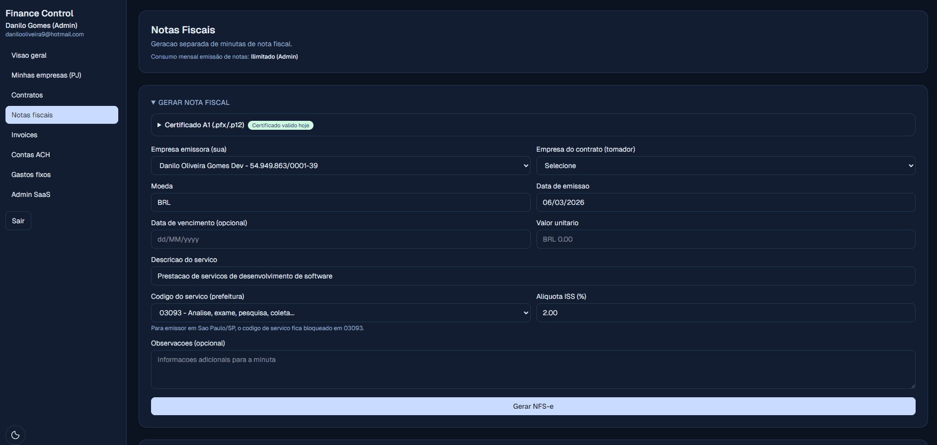 Dev Finance Control screenshot 3